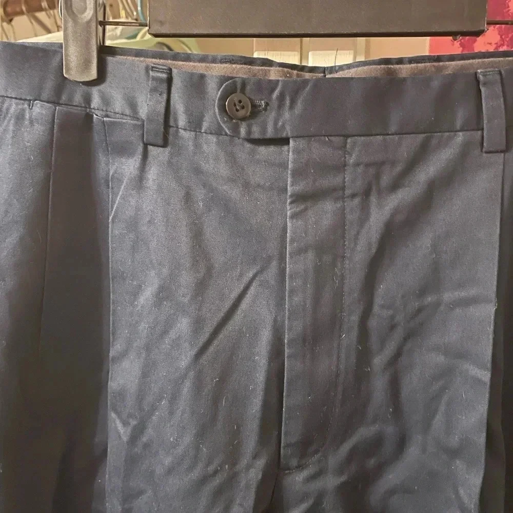 BURBERRY MENS NAVY BLUE KHAKI TROUSERS